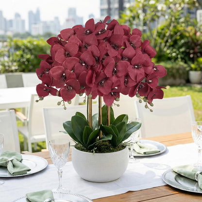 6 Pcs Light Purple Artificial Orchid that Look Real Phalaenopsis Orchid Flowers 30" Velvet Silk Fake Orchid Stems for Tall Vase Wedding Party Centerpieces Home Decor (Light Purple)