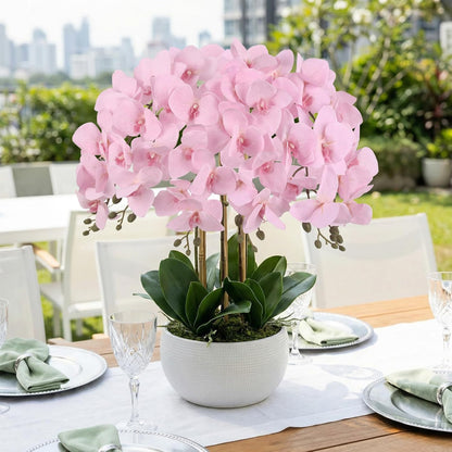 6 Pcs Light Purple Artificial Orchid that Look Real Phalaenopsis Orchid Flowers 30" Velvet Silk Fake Orchid Stems for Tall Vase Wedding Party Centerpieces Home Decor (Light Purple)