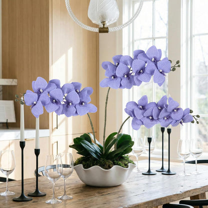 6 Pcs Light Purple Artificial Orchid that Look Real Phalaenopsis Orchid Flowers 30" Velvet Silk Fake Orchid Stems for Tall Vase Wedding Party Centerpieces Home Decor (Light Purple)