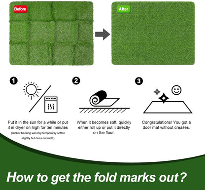 32"x 20" Artificial Grass Door Mat, Turf Grass Dog Outdoor Rug