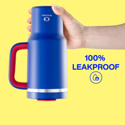 40 oz Tumbler with Handle and Straw: Stainless Steel Insulated Tumbler Keeps Cold for 24 Hours, Leakproof Travel Cup Fits in Cup Holder and BPA-Free,Elfin Yellow