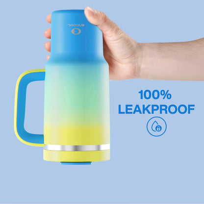 40 oz Tumbler with Handle and Straw: Stainless Steel Insulated Tumbler Keeps Cold for 24 Hours, Leakproof Travel Cup Fits in Cup Holder and BPA-Free,Elfin Yellow
