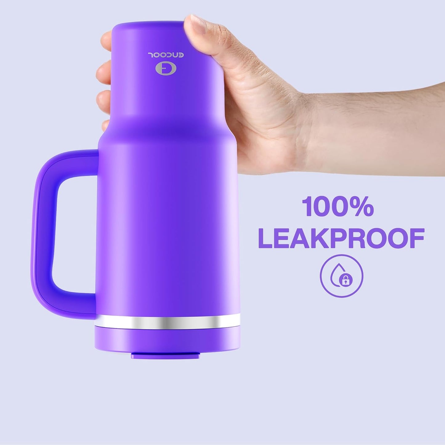 40 oz Tumbler with Handle and Straw: Stainless Steel Insulated Tumbler Keeps Cold for 24 Hours, Leakproof Travel Cup Fits in Cup Holder and BPA-Free,Elfin Yellow