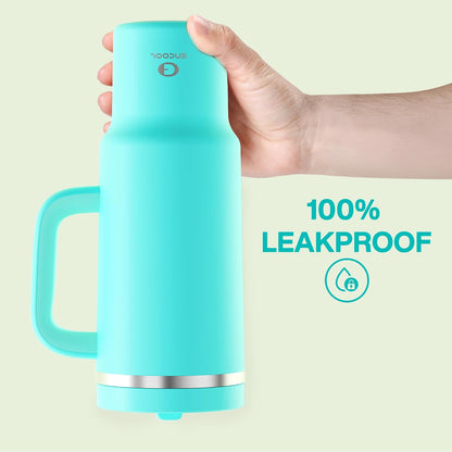40 oz Tumbler with Handle and Straw: Stainless Steel Insulated Tumbler Keeps Cold for 24 Hours, Leakproof Travel Cup Fits in Cup Holder and BPA-Free,Elfin Yellow
