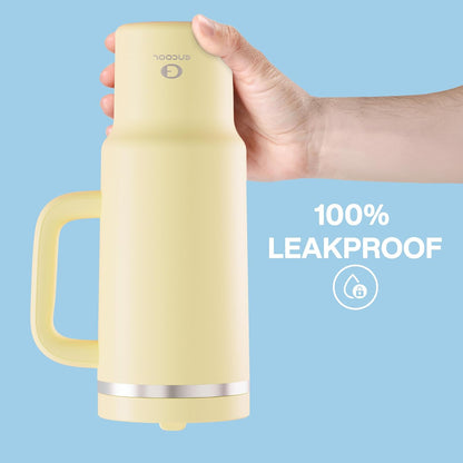 40 oz Tumbler with Handle and Straw: Stainless Steel Insulated Tumbler Keeps Cold for 24 Hours, Leakproof Travel Cup Fits in Cup Holder and BPA-Free,Elfin Yellow