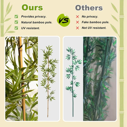 4/5/6/7 ft Faux Bamboo Plant Outdoor 10 Pack, Fake Bamboo with Encrypted Leaves for Patio Garden Yard Decor, Privacy Artificial Bambooo Tree (4ft / 122cm)