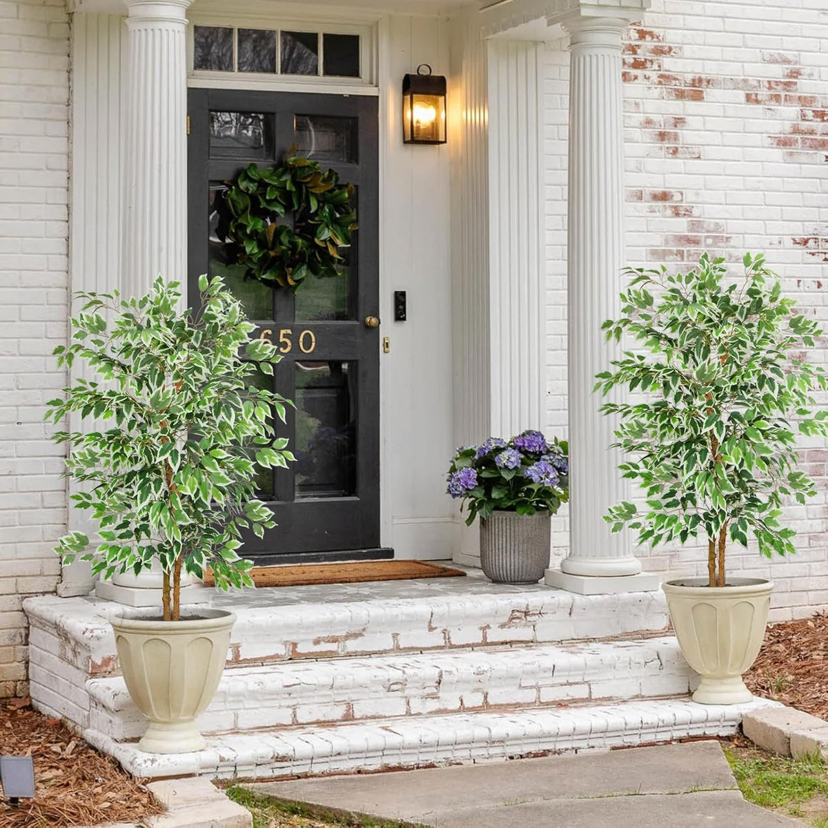 6FT Artificial Ficus Tree with Real Wood Trunks, Faux Tree Indoor