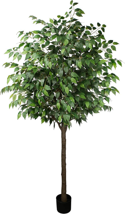 Artificial Ficus Tree - 4 FT Tall Silk Fake Tree with Pot - Lifelike Foliage & Branches for Indoor/Outdoor Decor