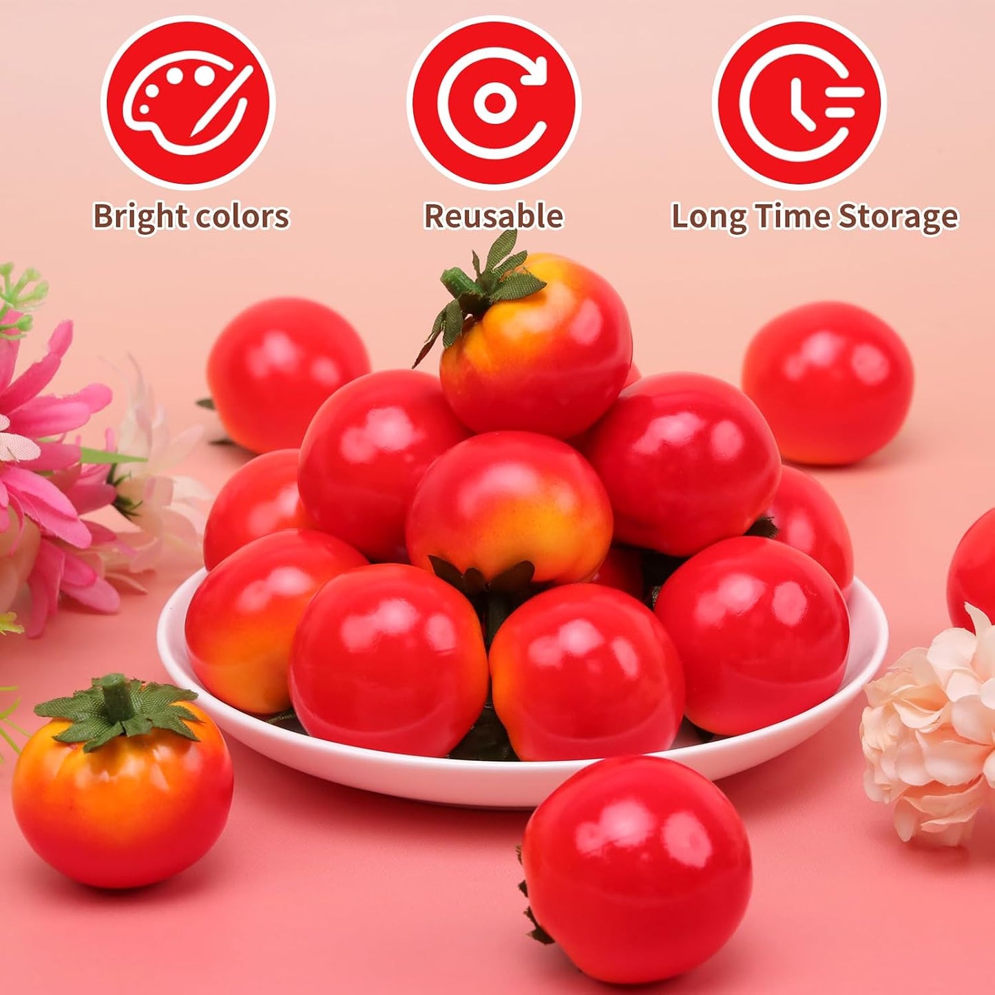 30pcs MINI Artificial Peach Decoration Fake Fruit Home Party Christmas DIY Material - 3.5 cm