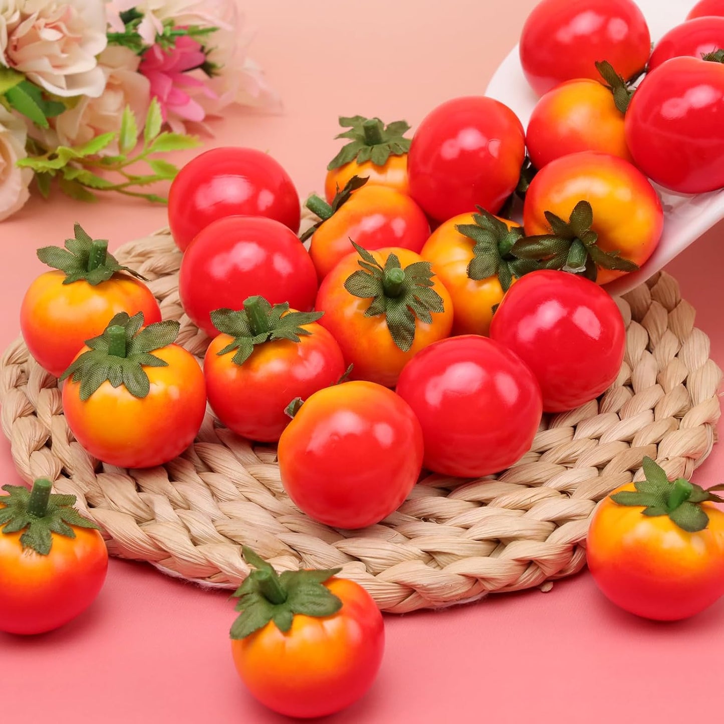 30pcs MINI Artificial Peach Decoration Fake Fruit Home Party Christmas DIY Material - 3.5 cm