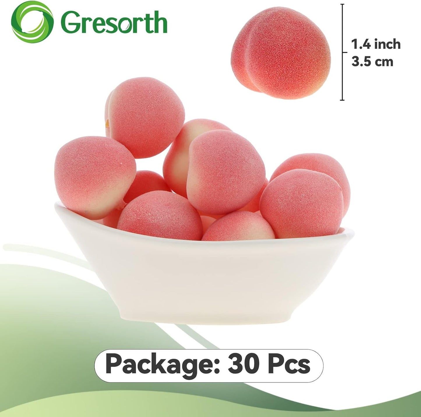 30pcs MINI Artificial Peach Decoration Fake Fruit Home Party Christmas DIY Material - 3.5 cm