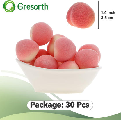 30pcs MINI Artificial Peach Decoration Fake Fruit Home Party Christmas DIY Material - 3.5 cm