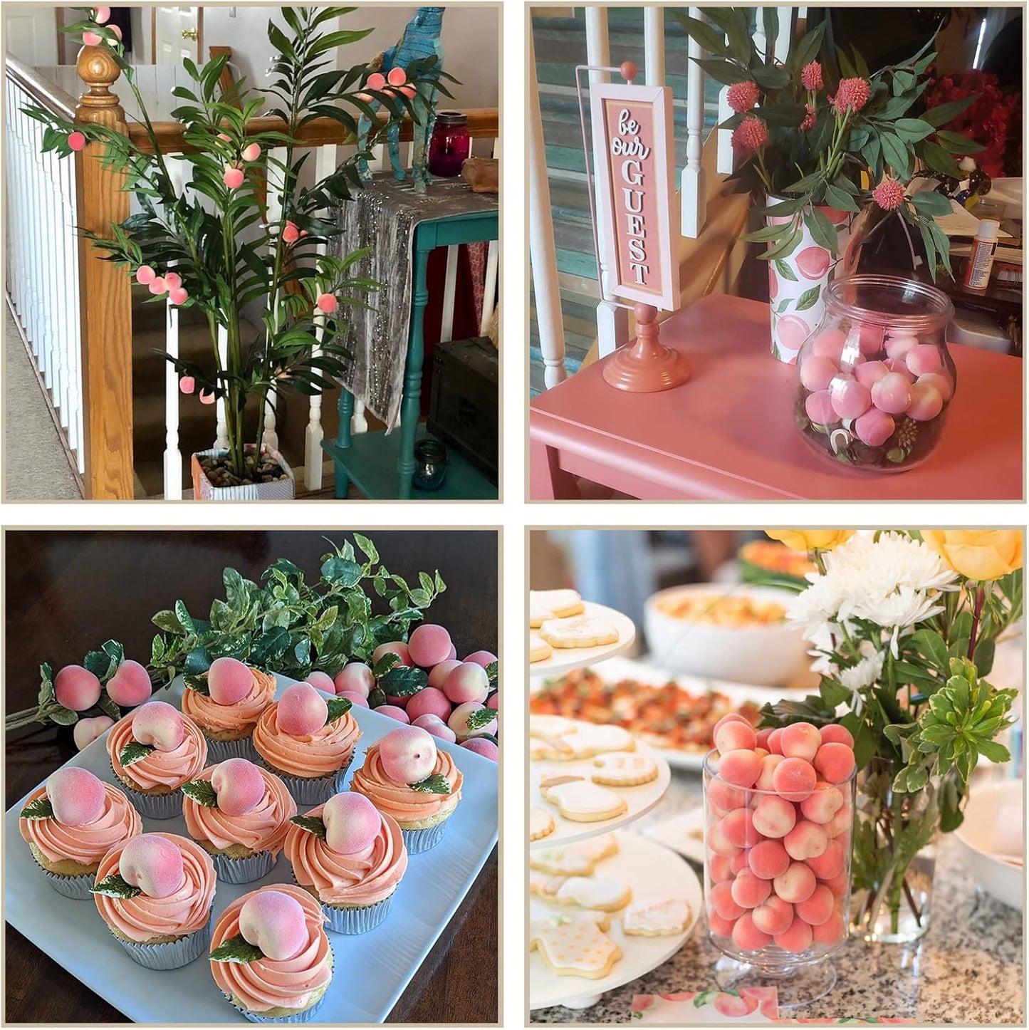 30pcs MINI Artificial Peach Decoration Fake Fruit Home Party Christmas DIY Material - 3.5 cm