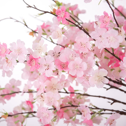 INXUGAO 12 PCS Faux Cherry Blossom Branches Decor 18.11 Inch Fake Artificial Cherry Flowers for Home Indoor Decoration Vase Arrangement Table Living Room Bedroom Spring Decor