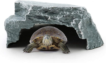 Reptile Cave Resin Hiding Habitatfor Small Reptiles | Aquarium Fish Hideout Shelter for Lizards, Made of Resin, Decor Ornament, Sturdy and Durability, Easy to Clean
