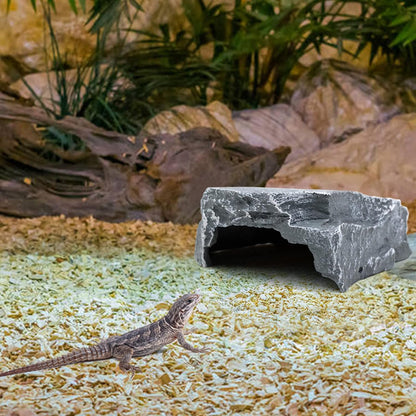 Reptile Cave Resin Hiding Habitatfor Small Reptiles | Aquarium Fish Hideout Shelter for Lizards, Made of Resin, Decor Ornament, Sturdy and Durability, Easy to Clean