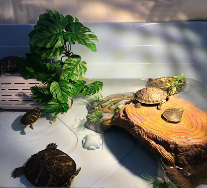 Reptile Plants, Terrarium Hanging Plant Vines, Artificial Leaves with Suction Cup, Bearded Dragon Tank Accessories for Gecko Lizard Snake Frog Tortoise Decorations - Alocasia Velvet