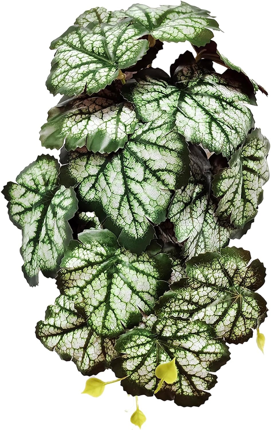 Reptile Plants, Terrarium Hanging Plant Vines, Artificial Leaves with Suction Cup, Bearded Dragon Tank Accessories for Gecko Lizard Snake Frog Tortoise Decorations - Alocasia Velvet