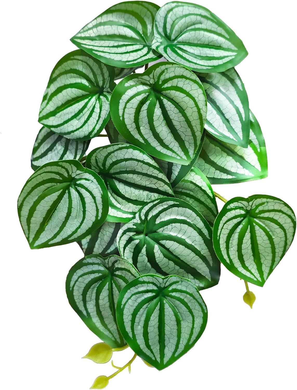 Reptile Plants, Terrarium Hanging Plant Vines, Artificial Leaves with Suction Cup, Bearded Dragon Tank Accessories for Gecko Lizard Snake Frog Tortoise Decorations - Alocasia Velvet