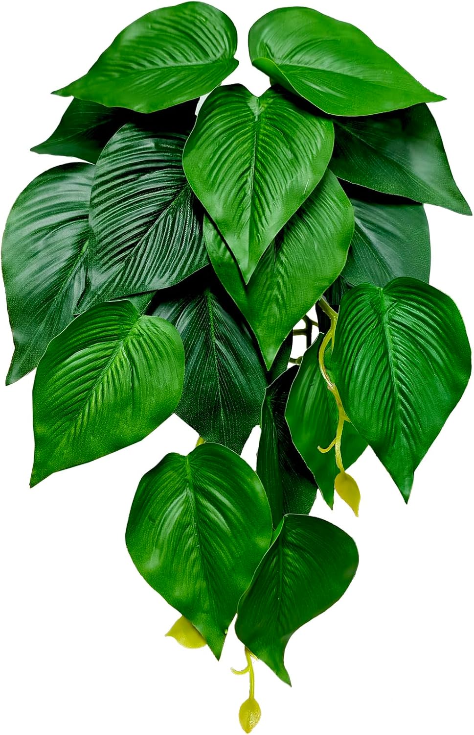 Reptile Plants, Terrarium Hanging Plant Vines, Artificial Leaves with Suction Cup, Bearded Dragon Tank Accessories for Gecko Lizard Snake Frog Tortoise Decorations - Alocasia Velvet