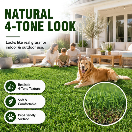 Realistic Artificial Grass Outdoor Rug 3FTX5FT Dog Turf Mat