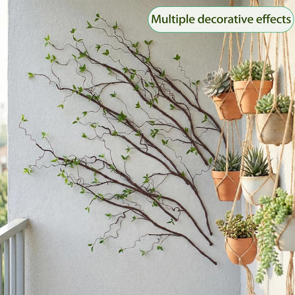 AYLSON4pcs 40inch Artificial Hanging Vines with Realistic Leaves Fake Tree Branches for Vase Bendable Greenery for Room Plants Decor Faux Tree Stems Christmas Halloween Easter Decor (Brown)
