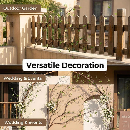 AYLSON4pcs 40inch Artificial Hanging Vines with Realistic Leaves Fake Tree Branches for Vase Bendable Greenery for Room Plants Decor Faux Tree Stems Christmas Halloween Easter Decor (Brown)