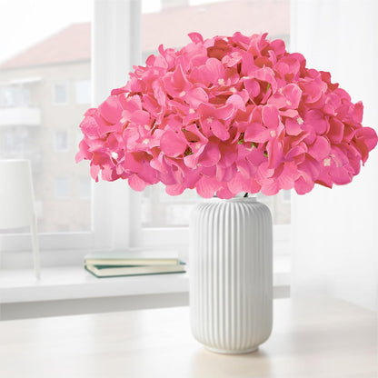 Blue Hydrangea Artificial Flowers Bulk, Faux Hydrangea Flowers Heads, Artificial Fake Silk Hydrangea Flowers with Stems, Blue Flowers Artificial for Decoration Wedding Décor