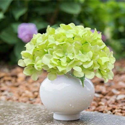 Blue Hydrangea Artificial Flowers Bulk, Faux Hydrangea Flowers Heads, Artificial Fake Silk Hydrangea Flowers with Stems, Blue Flowers Artificial for Decoration Wedding Décor
