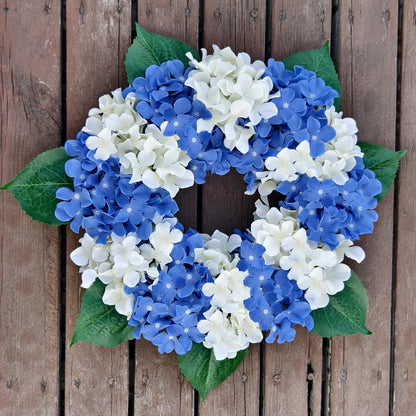 Blue Hydrangea Artificial Flowers Bulk, Faux Hydrangea Flowers Heads, Artificial Fake Silk Hydrangea Flowers with Stems, Blue Flowers Artificial for Decoration Wedding Décor