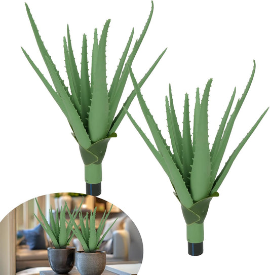 2pcs Agave Plant Artificial Faux Cactus Plants Outdoor Indoor 13.7"