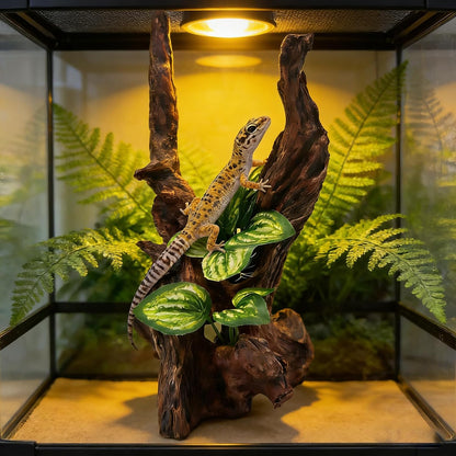 Resin Simulation Driftwood Aquarium Decor, Fish Tank Landscape Ornament Hideout for Betta Goldfish Amphibians Reptiles Rest Play Accessories