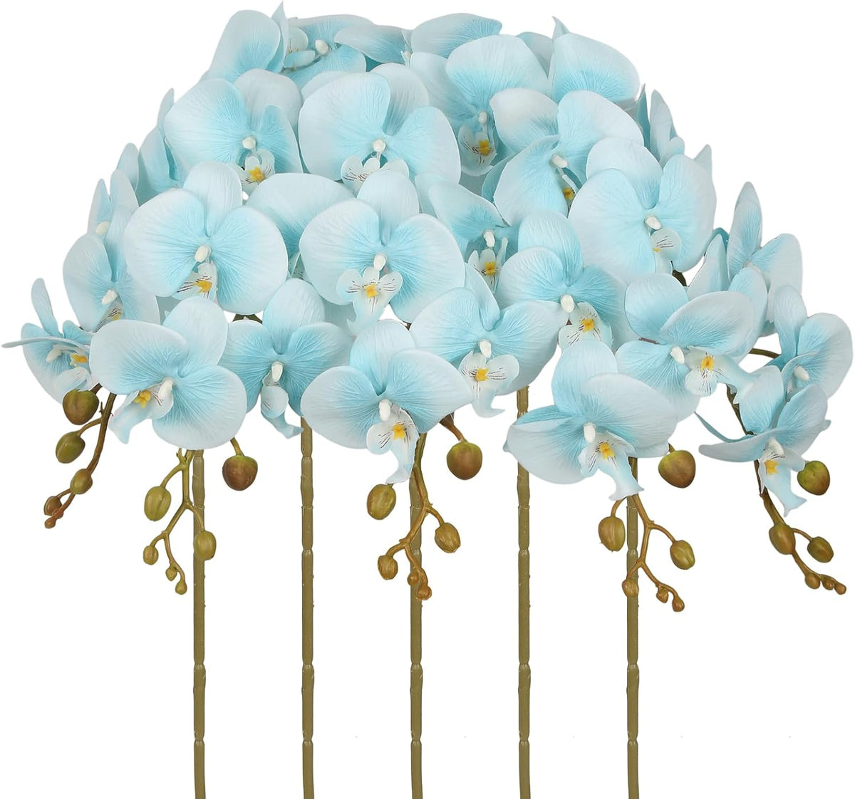 Burgundy Flowers Artificial Orchids 5PCS Fake Orchid 35.4" Faux Orchid Stems Burugndy Artificial Flowers for Bridal Shower Wedding Centerpieces Home Decor (Burgundy)