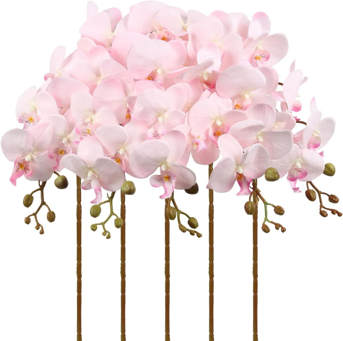 Burgundy Flowers Artificial Orchids 5PCS Fake Orchid 35.4" Faux Orchid Stems Burugndy Artificial Flowers for Bridal Shower Wedding Centerpieces Home Decor (Burgundy)