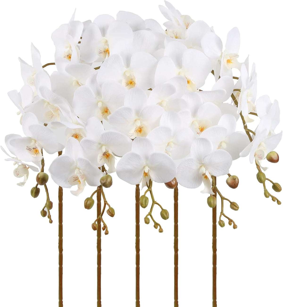 Burgundy Flowers Artificial Orchids 5PCS Fake Orchid 35.4" Faux Orchid Stems Burugndy Artificial Flowers for Bridal Shower Wedding Centerpieces Home Decor (Burgundy)