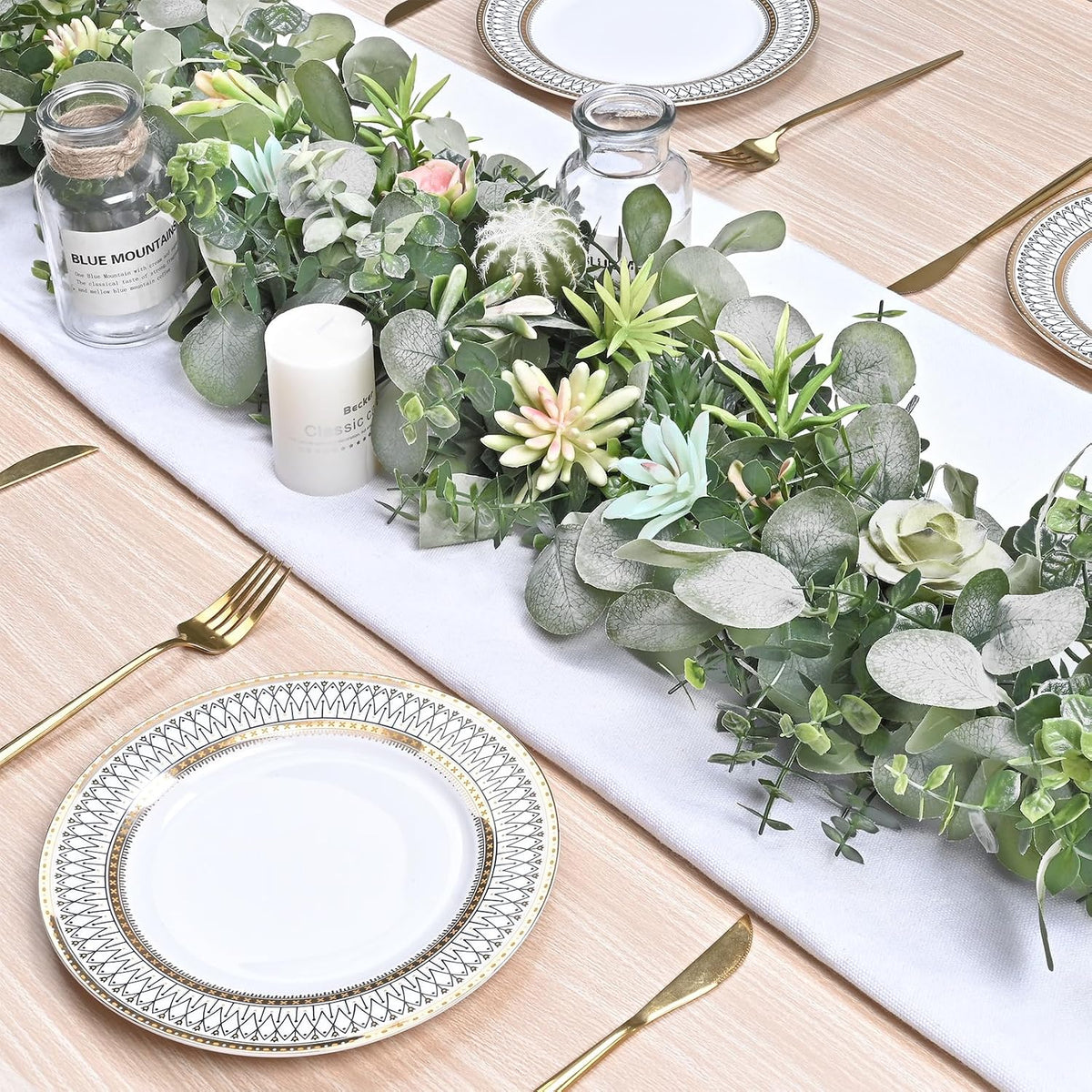 Dolicer 6FT Artificial Eucalyptus Garland Faux Greenery Garland