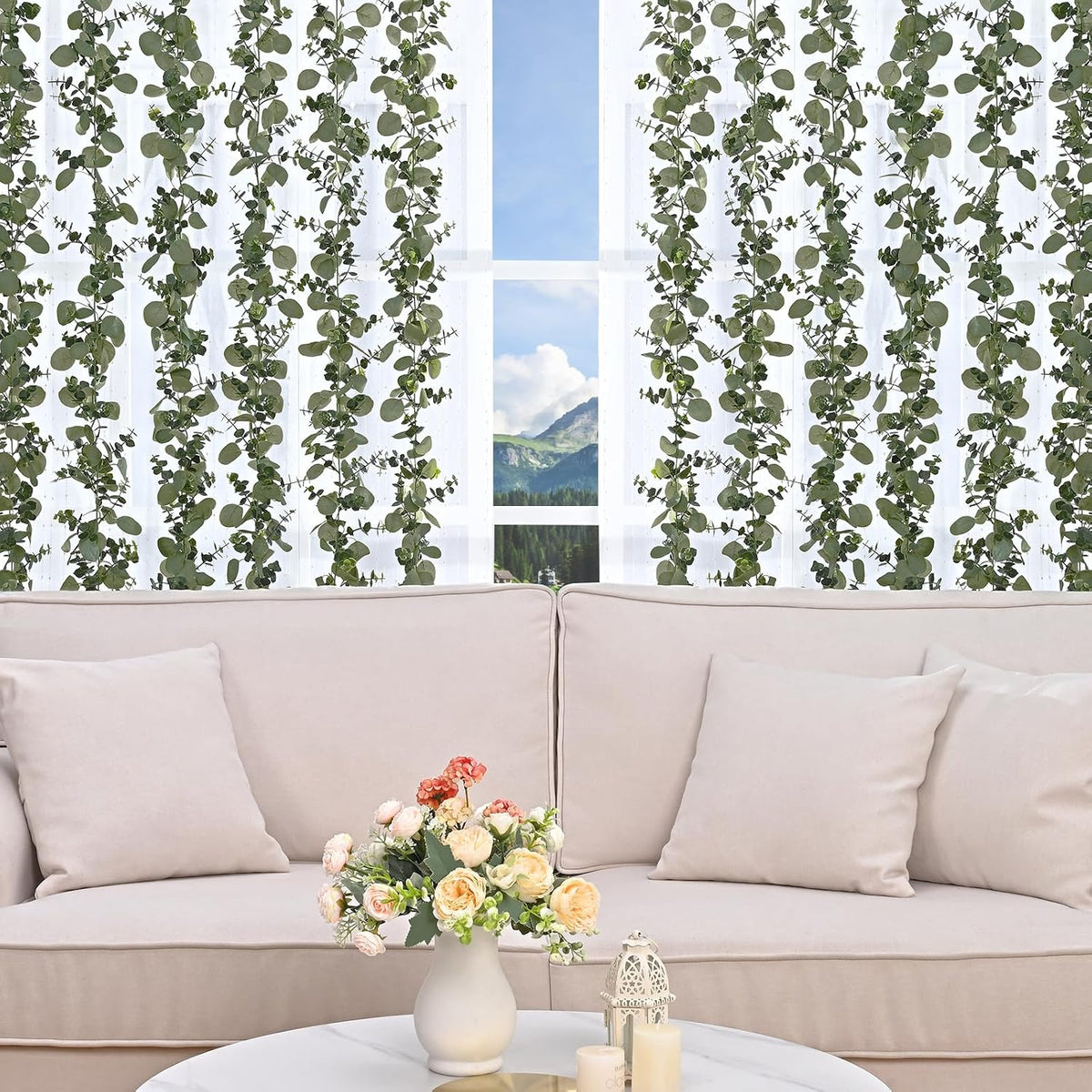 Dolicer 6FT Artificial Eucalyptus Garland Faux Greenery Garland