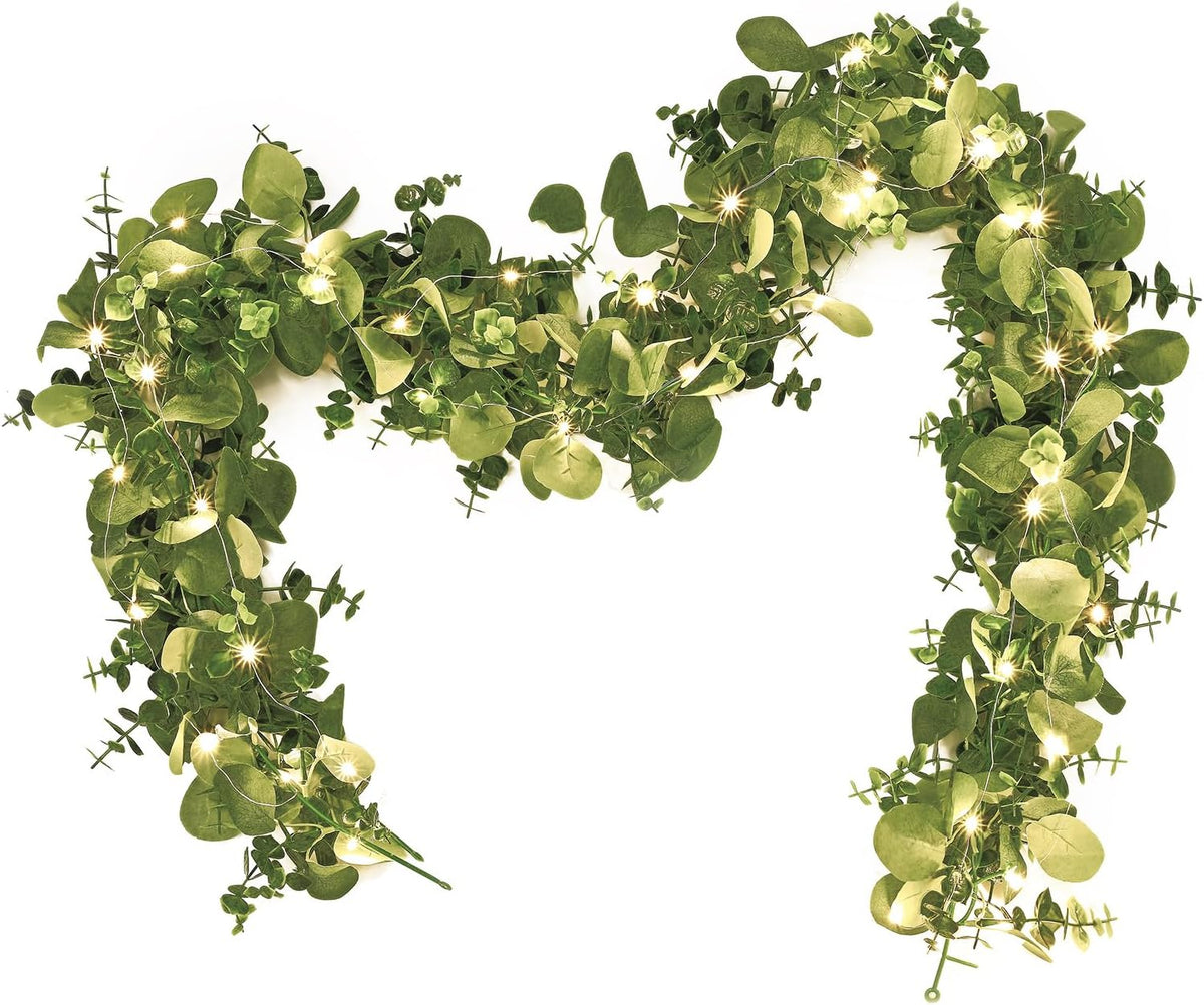 Dolicer 6FT Artificial Eucalyptus Garland Faux Greenery Garland