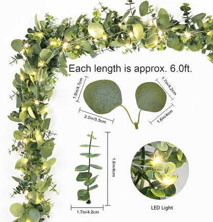 Dolicer 6FT Artificial Eucalyptus Garland Faux Greenery Garland
