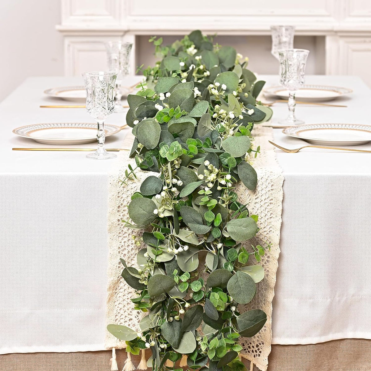 Dolicer 6FT Artificial Eucalyptus Garland Faux Greenery Garland