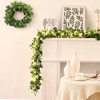 Dolicer 6FT Artificial Eucalyptus Garland Faux Greenery Garland