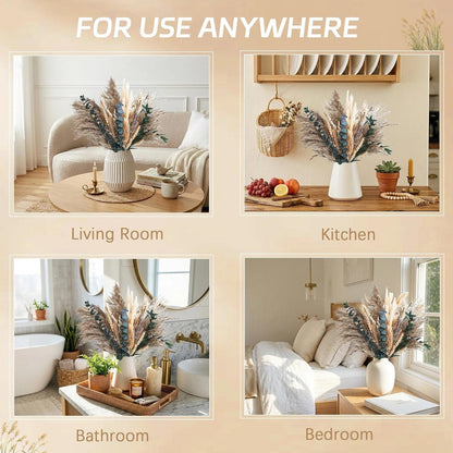 N&T NETING Dried Pampas Grass Boho Set for Crafts Centerpiece, 75Pcs