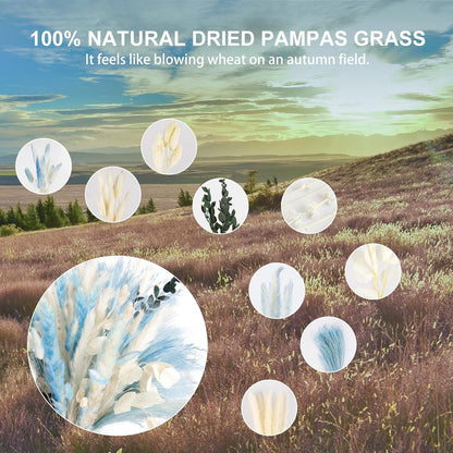 N&T NETING Dried Pampas Grass Boho Set for Crafts Centerpiece, 75Pcs