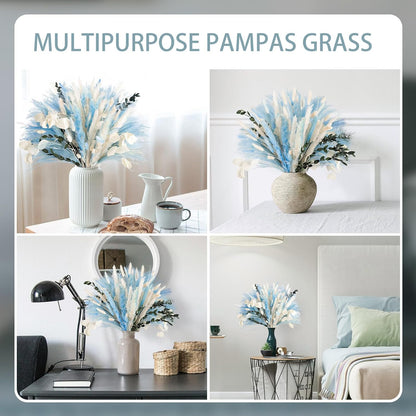 N&T NETING Dried Pampas Grass Boho Set for Crafts Centerpiece, 75Pcs