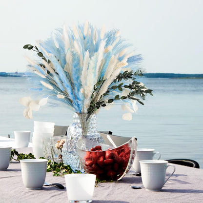 N&T NETING Dried Pampas Grass Boho Set for Crafts Centerpiece, 75Pcs