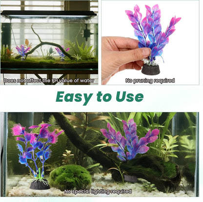 2 Pcs Plastic Artificial Floating Aquarium Plants Small Aquarium Plant for Betta Fish Tank 4.5 Inch Fish Tank Decorations Aquatic Water Grass Plastic Artificial Plant Reptiles Plants