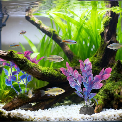 2 Pcs Plastic Artificial Floating Aquarium Plants Small Aquarium Plant for Betta Fish Tank 4.5 Inch Fish Tank Decorations Aquatic Water Grass Plastic Artificial Plant Reptiles Plants