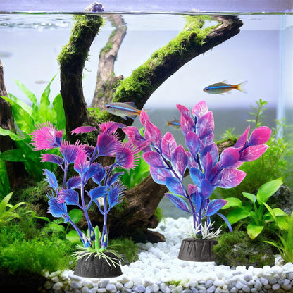 2 Pcs Plastic Artificial Floating Aquarium Plants Small Aquarium Plant for Betta Fish Tank 4.5 Inch Fish Tank Decorations Aquatic Water Grass Plastic Artificial Plant Reptiles Plants