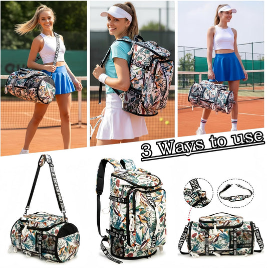 Gym Duffle Bag Backpack,4‑Way Waterproof with Shoe Compartment Travel Laptop