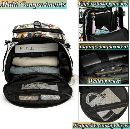 Gym Duffle Bag Backpack,4‑Way Waterproof with Shoe Compartment Travel Laptop